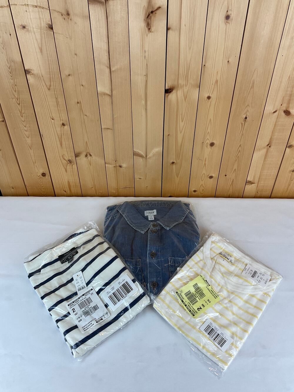NWT BUNDLE: J.Crew Utility Dress, Striped Yellow Tee, Striped Navy Tee, L (10)